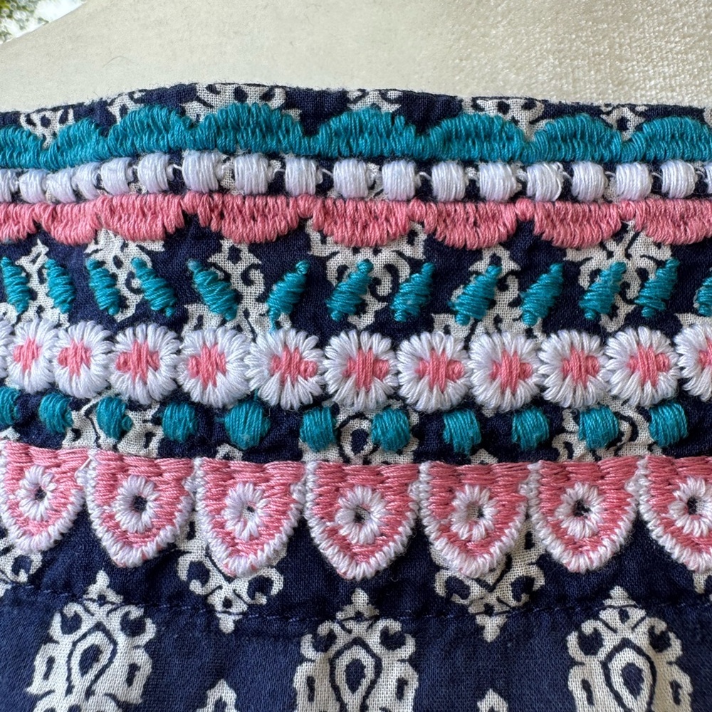 Talbots Blue and Pink Embroidered Tunic 3/4 Sleeve - Picture 8 of 10